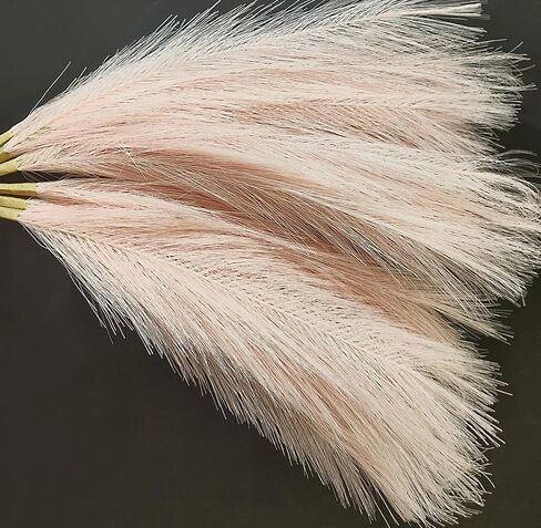 Efolki 7 PCS artificial faux pampas grass farmhouse boho decor 17" small-tall pompous grass,bedroom living room decor,kitchen home office decor, vase filler fake grass flowers plants,fall spring decor in Saudi Arabia