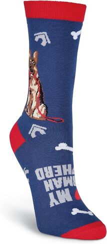 K. Bell Women's Fun Dog Lovers Crew Socks-1 Pairs-Cool & Cute Wordplay Novelty Gifts in Saudi Arabia