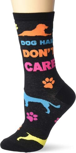 K. Bell Women's Fun Dog Lovers Crew Socks-1 Pairs-Cool & Cute Wordplay Novelty Gifts in Saudi Arabia