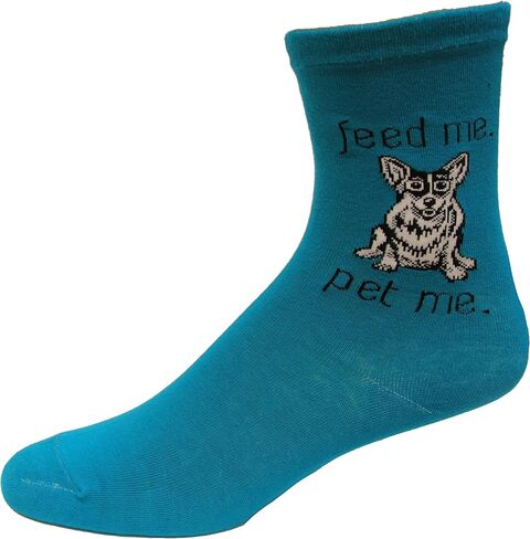 K. Bell Women's Fun Dog Lovers Crew Socks-1 Pairs-Cool & Cute Wordplay Novelty Gifts in Saudi Arabia