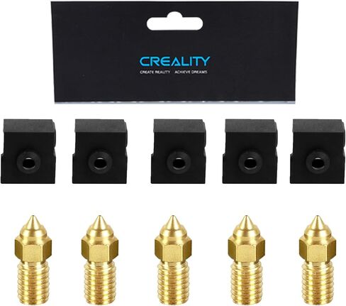 Creality 5 قطع فوهات 0.4 مم و5 قطع جوارب سيليكون لـ Ender 5 S1، أجزاء الطابعة ثلاثية الأبعاد غطاء سيليكون Hotend لـ Ender 5 S1، Ender 7 in Kuwait