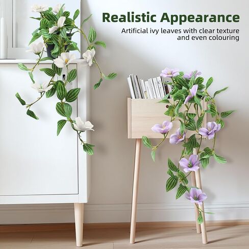 معلقة زهور الكرمة الاصطناعية أوراق اللبلاب وهمية فو بوتينغ النباتات الخضراء وهمية واقعية الزهور ورقة محكم المنزل داخلي في الهواء الطلق جدار حديقة ديكور in Kuwait