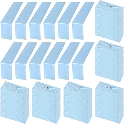 Newwiee 108 Pcs Assorted Color Spandex Chair Sashes and Satin Table Runners Mexican Stretch Chair Sashes Bands with Buckle for Wedding Fiesta Party Banquet Mardi Gras Decorations (Multicolor) in Saudi Arabia
