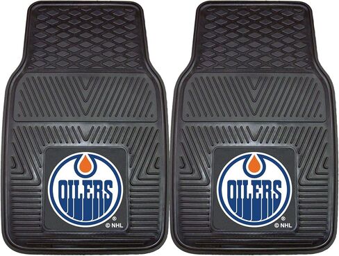 FANMATS 12396 NHL Edmonton Oilers Back Row Utility Car Mats - 2 Piece Set, 14in. x 17in., All Weather Protection, Universal Fit, Deep Resevoir Design, Molded Team Logo in Saudi Arabia