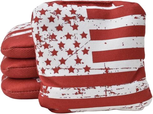 Competition Cornhole Bags Set of 8, Regulation Professional Weight Corn Hole Bean Bags for Tournament Play, Dual Sided Stick & Slick with Waterproof Pellets & Drawstring Bag, Red & Blue in Saudi Arabia