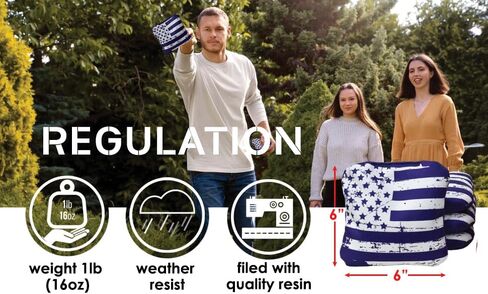 Competition Cornhole Bags Set of 8, Regulation Professional Weight Corn Hole Bean Bags for Tournament Play, Dual Sided Stick & Slick with Waterproof Pellets & Drawstring Bag, Red & Blue in Saudi Arabia