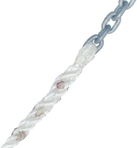 Windlass Anchor Rode 5/8" 3 Strand Nylon Sliced 15' of 5/16" G4 HT Galvanized Chain in Saudi Arabia
