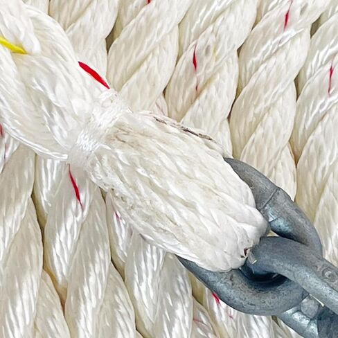 Windlass Anchor Rode 5/8" 3 Strand Nylon Sliced 15' of 5/16" G4 HT Galvanized Chain in Saudi Arabia