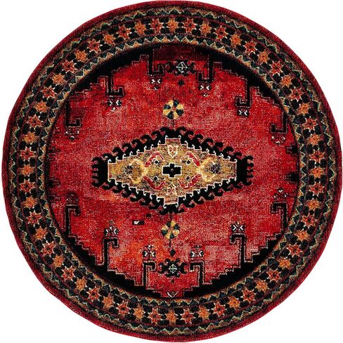 SAFAVIEH Vintage Hamadan Collection Runner Rug - 2'3" x 8', Red & Black, Traditional Oriental Design, Non-Shedding & Easy Care, Ideal for High Traffic Areas in Living Room, Bedroom (VTH251Q) in Saudi Arabia