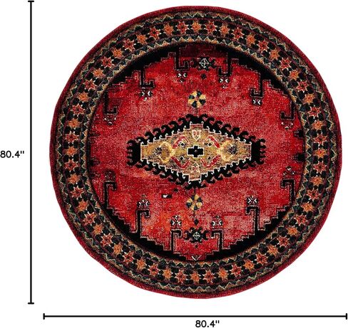 SAFAVIEH Vintage Hamadan Collection Runner Rug - 2'3" x 8', Red & Black, Traditional Oriental Design, Non-Shedding & Easy Care, Ideal for High Traffic Areas in Living Room, Bedroom (VTH251Q) in Saudi Arabia
