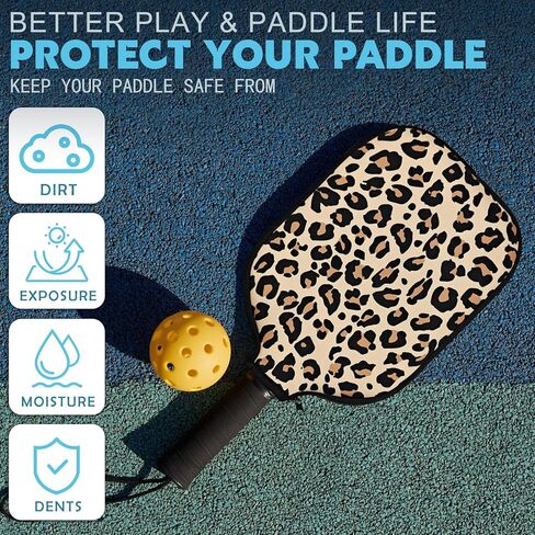 Universal Pickleball Paddle Cover,2 Pack 8.6 x 12.2 inch Neoprene Pickleball Racket Sleeve,Pickleball Paddle Accessory for Most USAPA Standard and Elongated Pickball Paddles in Saudi Arabia