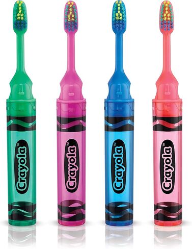 فرشاة أسنان GUM Crayola للأطفال للسفر، شعيرات مضادة للبكتيريا، ناعمة، للأعمار من 4 سنوات فما فوق، 2 قيراط (6 قطع) in Kuwait