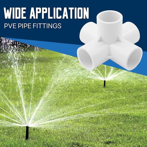 4 قطع من تركيبات الأنابيب البلاستيكية مقاس 1/2 بوصة، موصلات الأنابيب البلاستيكية ذات 5 اتجاهات، تركيبات زاوية PVC SCH40 للكوع PVC لموصلات خيمة هيكل PVC بإطار الدفيئة (5 طرق، 1/2 بوصة) in Kuwait