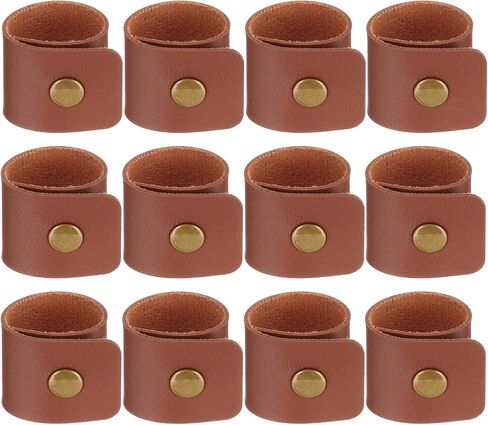PATIKIL Napkin Rings, 12 Pcs Leather Napkin Rings Rustic Holder for Table Decor Thanksgiving Farmhouse Wedding Fall Banquets Dinner Party Ornaments Classic, Brown in Saudi Arabia