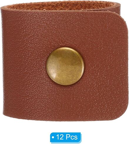 PATIKIL Napkin Rings, 12 Pcs Leather Napkin Rings Rustic Holder for Table Decor Thanksgiving Farmhouse Wedding Fall Banquets Dinner Party Ornaments Classic, Brown in Saudi Arabia