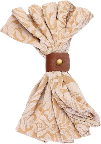 PATIKIL Napkin Rings, 12 Pcs Leather Napkin Rings Rustic Holder for Table Decor Thanksgiving Farmhouse Wedding Fall Banquets Dinner Party Ornaments Classic, Brown in Saudi Arabia
