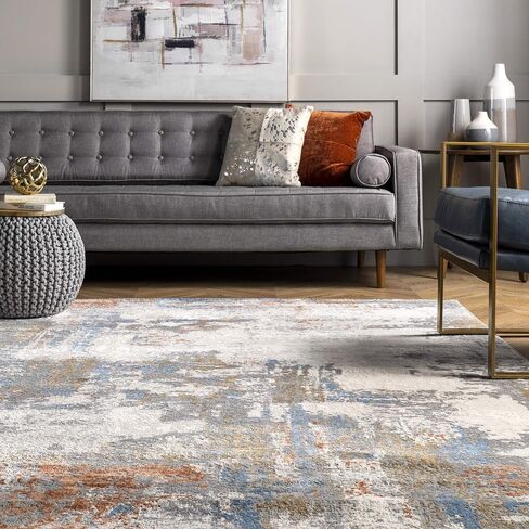 nuLOOM Cleo Modern Abstract Runner Rug, 2' 8" x 8', Light Gray in Saudi Arabia