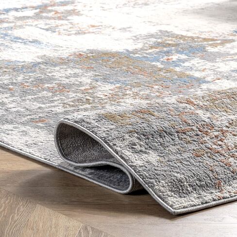nuLOOM Cleo Modern Abstract Runner Rug, 2' 8" x 8', Light Gray in Saudi Arabia