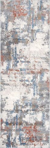 nuLOOM Cleo Modern Abstract Runner Rug, 2' 8" x 8', Light Gray in Saudi Arabia
