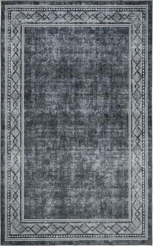 Fashionwu Runner Rug 2 x 6 Geometric Hallway Runner Rug Washable Rug Laundry Room Rug Kitchen Runner Rug for Hallway Laundry Bedside Rug, Aesthetic Rug Non-Shedding Anti-Slip Rug, Grey in Saudi Arabia