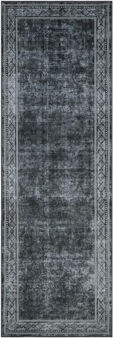 Fashionwu Runner Rug 2 x 6 Geometric Hallway Runner Rug Washable Rug Laundry Room Rug Kitchen Runner Rug for Hallway Laundry Bedside Rug, Aesthetic Rug Non-Shedding Anti-Slip Rug, Grey in Saudi Arabia