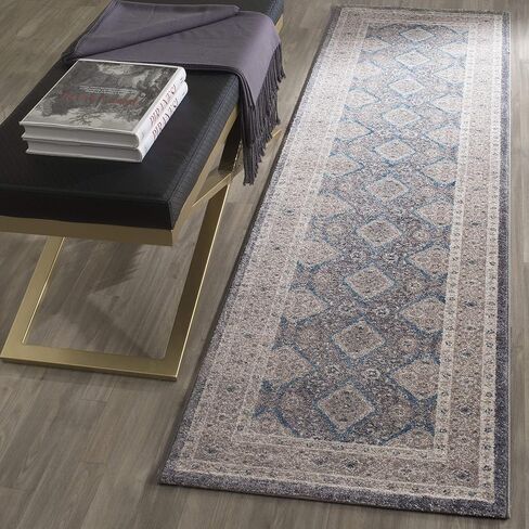 SAFAVIEH Sofia Collection 2'2" x 14' Light Grey/Beige SOF366B Vintage Oriental Distressed Non-Shedding Living Room Bedroom Runner Rug in Saudi Arabia