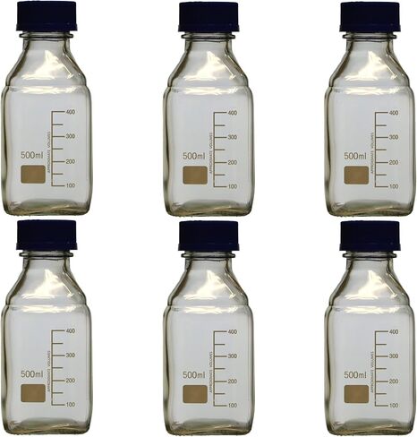 Karter Scientific 250ml Square Media Storage Bottle with Screw Cap, 254O2 (Pack of 2) in Saudi Arabia