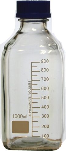 Karter Scientific 250ml Square Media Storage Bottle with Screw Cap, 254O2 (Pack of 2) in Saudi Arabia