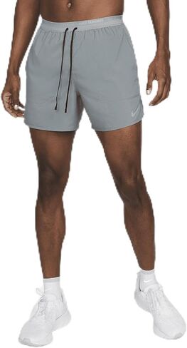 شورت الجري Nike Stride للرجال Dri-FIT مقاس 5 بوصات (رمادي دخاني/أسود، DM4755-084) مقاس 3X-Large in Saudi Arabia