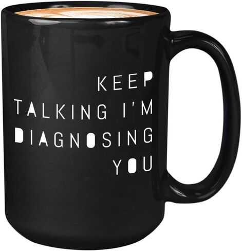 Psychologist Mug 15 oz Therapy Coffee Mugs, Funny Gifts for Psychologists Therapists School Counselor Psychiatrist, Psychology Cup Gift for Therapist Psychiatry Students, Black in Saudi Arabia