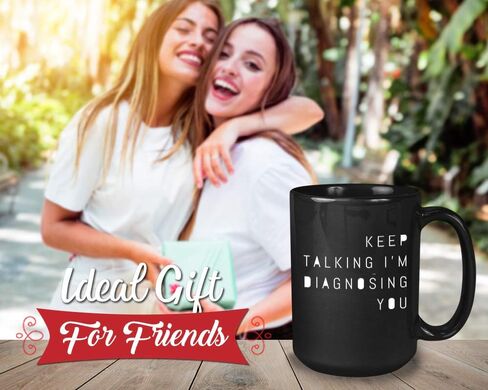 Psychologist Mug 15 oz Therapy Coffee Mugs, Funny Gifts for Psychologists Therapists School Counselor Psychiatrist, Psychology Cup Gift for Therapist Psychiatry Students, Black in Saudi Arabia