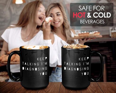 Psychologist Mug 15 oz Therapy Coffee Mugs, Funny Gifts for Psychologists Therapists School Counselor Psychiatrist, Psychology Cup Gift for Therapist Psychiatry Students, Black in Saudi Arabia