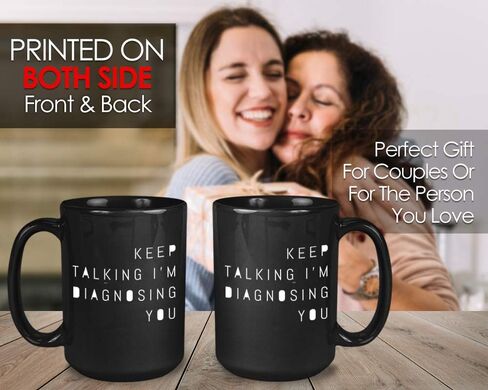 Psychologist Mug 15 oz Therapy Coffee Mugs, Funny Gifts for Psychologists Therapists School Counselor Psychiatrist, Psychology Cup Gift for Therapist Psychiatry Students, Black in Saudi Arabia