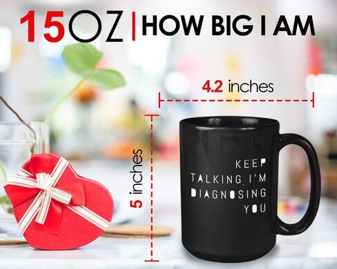 Psychologist Mug 15 oz Therapy Coffee Mugs, Funny Gifts for Psychologists Therapists School Counselor Psychiatrist, Psychology Cup Gift for Therapist Psychiatry Students, Black in Saudi Arabia
