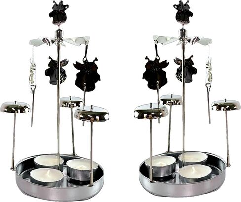 Spinning Angels Tealight Candle Spinner with Bell Chimes - Swedish Scandinavian Style Design - Approximately 8" H in Saudi Arabia