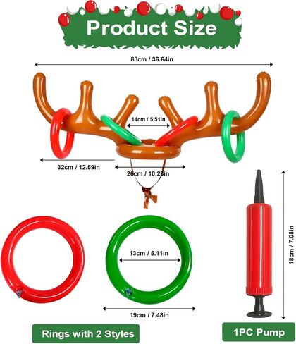 Christmas Inflatable Reindeer Antler Ring Toss Game - Christmas Party Games,Inflatable Reindeer Antler Hat with Rings in Kuwait