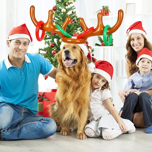 Christmas Inflatable Reindeer Antler Ring Toss Game - Christmas Party Games,Inflatable Reindeer Antler Hat with Rings in Kuwait