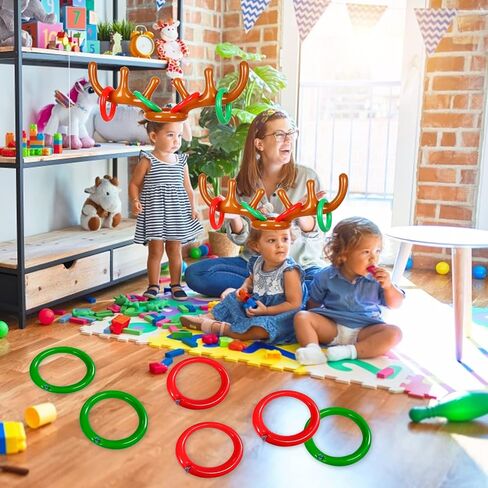 Christmas Inflatable Reindeer Antler Ring Toss Game - Christmas Party Games,Inflatable Reindeer Antler Hat with Rings in Kuwait