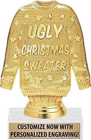 Ugly Christmas Sweater Trophies, 5 1/2" Best Ugly Christmas Sweater Trophy Award, Prime in Saudi Arabia