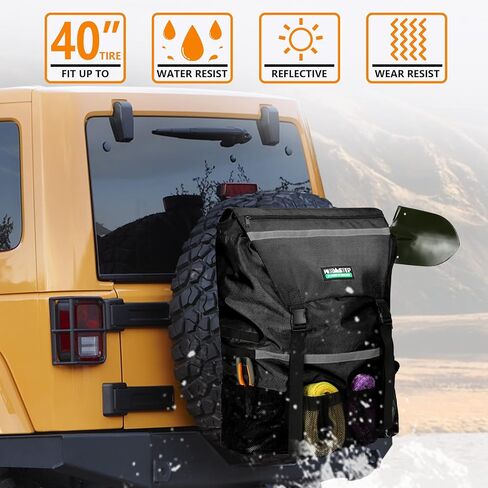 Spare Tire Trash Bag, Offroad Spare Tire Storage Bags Heavy Duty Truck Tailgate Trash Bag Fits up to 40" Tire, Large Recovery Gear Firewood Camping Cargo Storage Bag for Jeep Truck SUV Car in Saudi Arabia