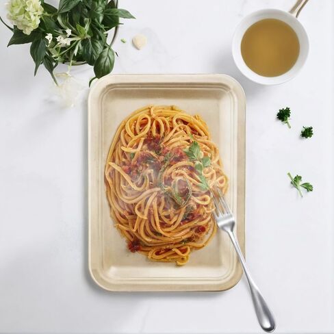 Compostable Dessert Plates: 14 Inch Heavy Duty Paper Plates - Biodegradable Sugarcane Bagasse Disposable Plates - 50 Pack in Saudi Arabia