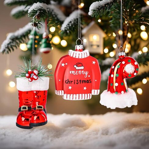 Glass Champagne Bottle Ornament with Glitter, Christmas Tree Ornament Christmas Tree Decor in Saudi Arabia