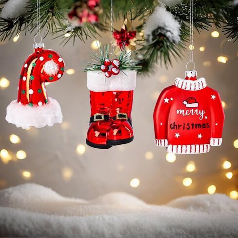 Glass Champagne Bottle Ornament with Glitter, Christmas Tree Ornament Christmas Tree Decor in Saudi Arabia