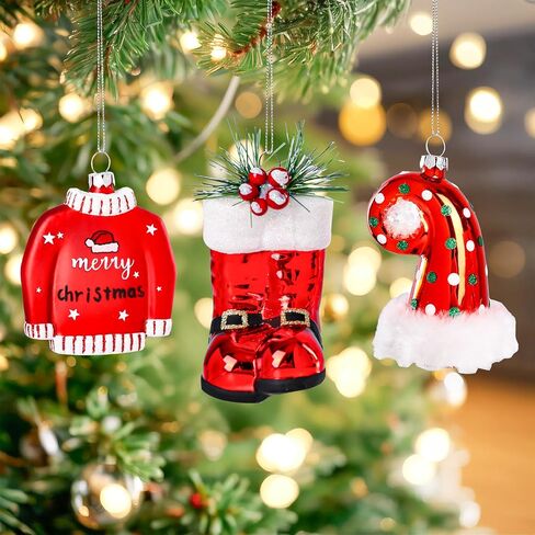 Glass Champagne Bottle Ornament with Glitter, Christmas Tree Ornament Christmas Tree Decor in Saudi Arabia