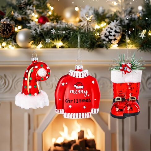 Glass Champagne Bottle Ornament with Glitter, Christmas Tree Ornament Christmas Tree Decor in Saudi Arabia