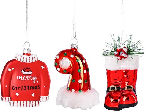 Glass Champagne Bottle Ornament with Glitter, Christmas Tree Ornament Christmas Tree Decor in Saudi Arabia