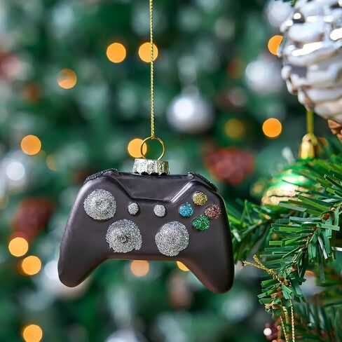 زخرفة زجاجية لوحدة التحكم في ألعاب الفيديو من Joiedomi Christmas White، زينة ألعاب زجاجية منفوخة لعيد الميلاد لتزيين شجرة عيد الميلاد، زينة ألعاب لحفلات عيد الميلاد لصالح الديكور الداخلي in Saudi Arabia