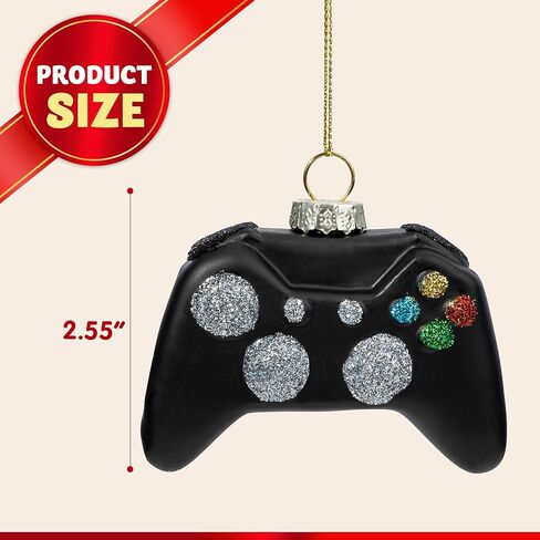 زخرفة زجاجية لوحدة التحكم في ألعاب الفيديو من Joiedomi Christmas White، زينة ألعاب زجاجية منفوخة لعيد الميلاد لتزيين شجرة عيد الميلاد، زينة ألعاب لحفلات عيد الميلاد لصالح الديكور الداخلي in Saudi Arabia
