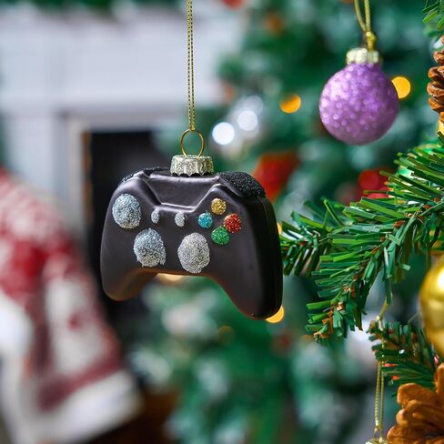 زخرفة زجاجية لوحدة التحكم في ألعاب الفيديو من Joiedomi Christmas White، زينة ألعاب زجاجية منفوخة لعيد الميلاد لتزيين شجرة عيد الميلاد، زينة ألعاب لحفلات عيد الميلاد لصالح الديكور الداخلي in Saudi Arabia