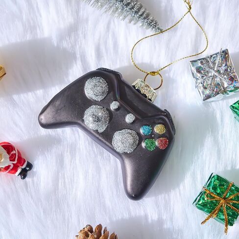زخرفة زجاجية لوحدة التحكم في ألعاب الفيديو من Joiedomi Christmas White، زينة ألعاب زجاجية منفوخة لعيد الميلاد لتزيين شجرة عيد الميلاد، زينة ألعاب لحفلات عيد الميلاد لصالح الديكور الداخلي in Saudi Arabia